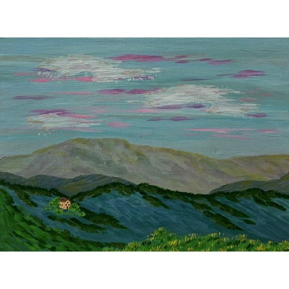 Home in the Hills Original Acrylic Painting 9 x 12